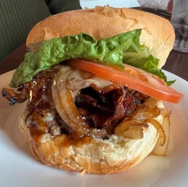 Chris Stapleton Maple Bourbon Bacon Burger.