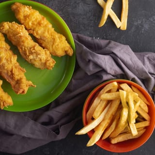 Kids Chicken Tenders Basket (3) with fries
