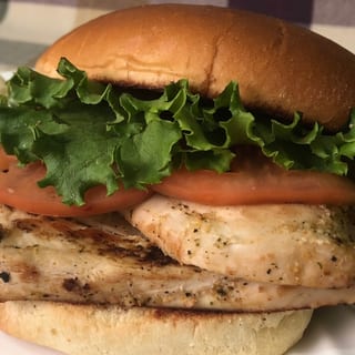 Grilled Chicken Sandwich and fries